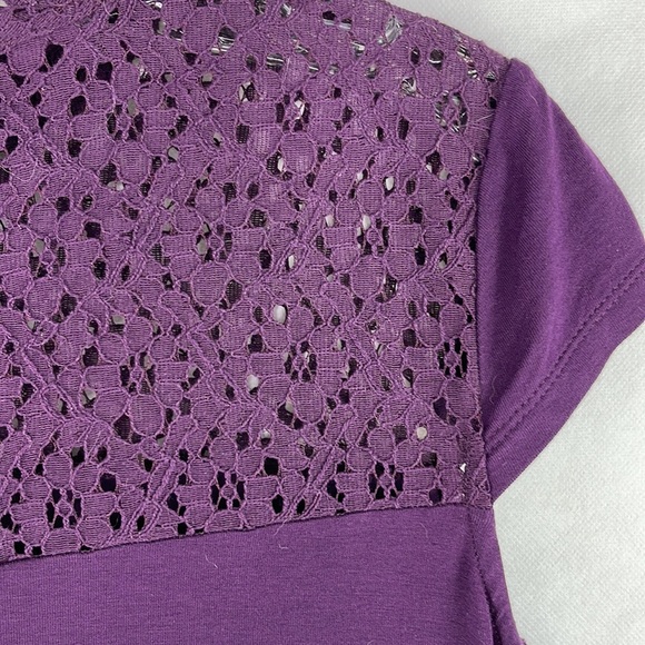 COPY - Tommy Hilfiger Dark Purple Lace Front & Back Yoke Top - Picture 3 of 7